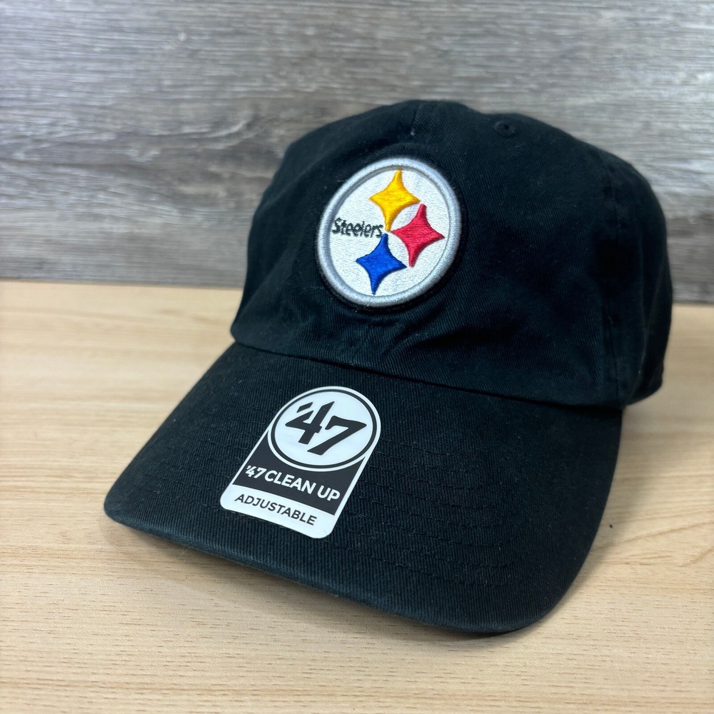 Pittsburgh‎ Steelers Hat Cap Strap Back Black NFL Football '47 Clean Up